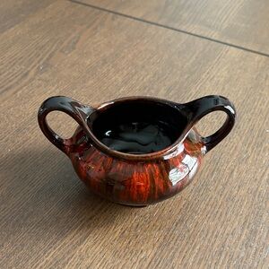 EVANGELINE WARE POTTERY - MCM Canada Lava Drip Glaze Ceramic Sugar Bowl